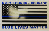 USA Police Memorial Duty Honor Courage Double Sided Yard Sign 14.5"X 23" Inches