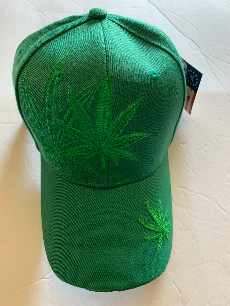 Green Weed Leaf - Cap