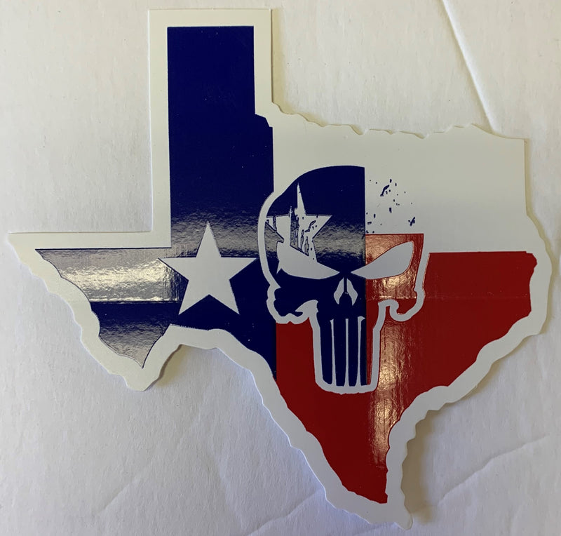 Texas Punisher Map Bumper Sticker