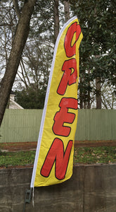 Open Red And Yellow Swooper Flag