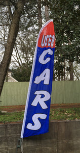 Used Cars Red And Blue Swooper Flag