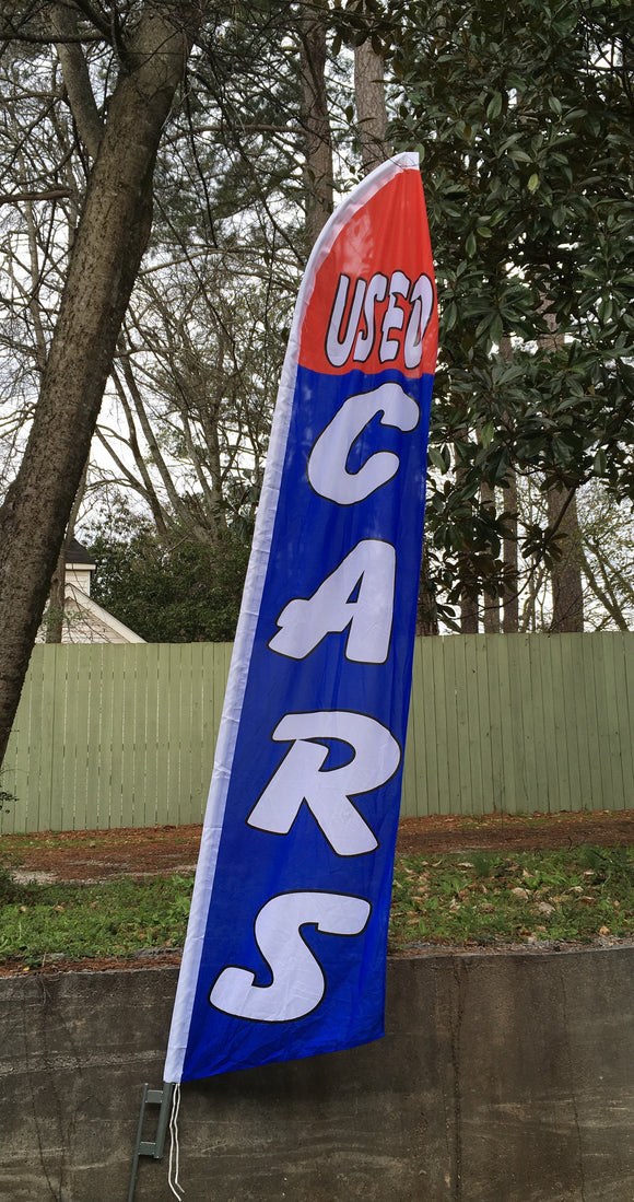 Used Cars Red And Blue Swooper Flag