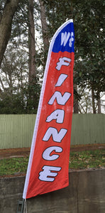 We Finance Red Swooper Flag