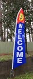 WELCOME WITH SMILEY FACE SWOOPER FLAG