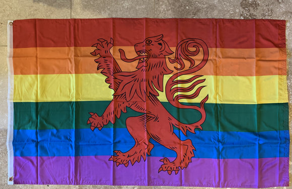 Rainbow Scotland Rampant Lion Flag 3'x5' Flag Rough Tex® 100D