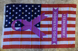 Purple Line USA Flags (Drug Awareness) Flag Rough Tex® 100D 3'X5'