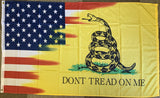 American Gadsden 12"X18" Flag With Grommets Rough Tex® 100D