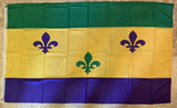 FRENCH QUARTER FLEUR DE LI MARDIS GRAS NEW ORLEANS FLAG 3'X5' 100D ROUGH TEX®