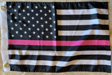 USA Pink Line Breast Cancer Survivor Memorial Flag With Grommets 12''X18'' Rough Tex® 100D