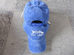 12 KEY WEST CAP WASHED FADED BLUE WASHED FISH BONES