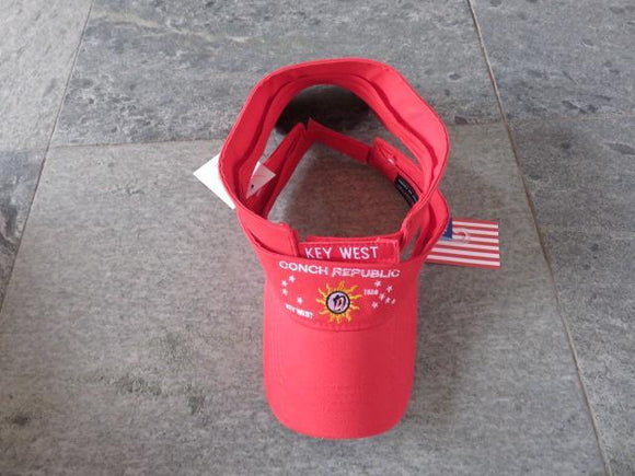 CONCH REPUBLIC BRIGHT RED VISOR