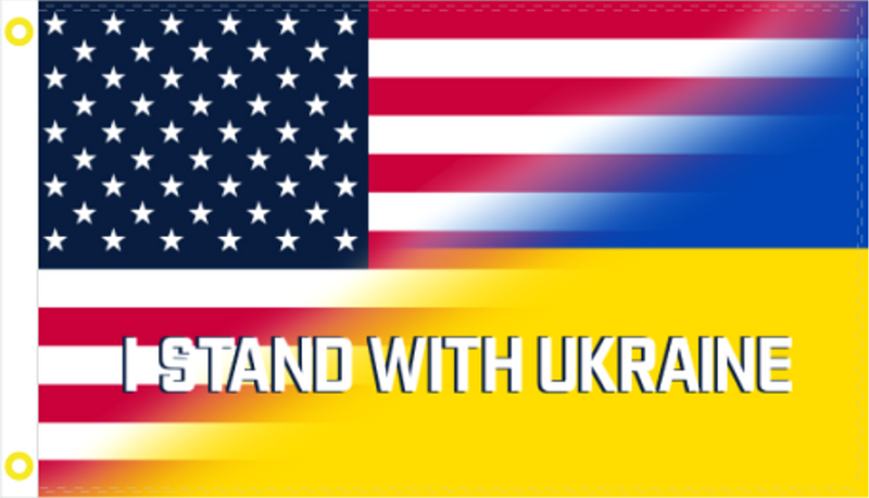 USA Ukrainian 3'X5' Flag Rough Tex® 100D I Stand With Ukraine American