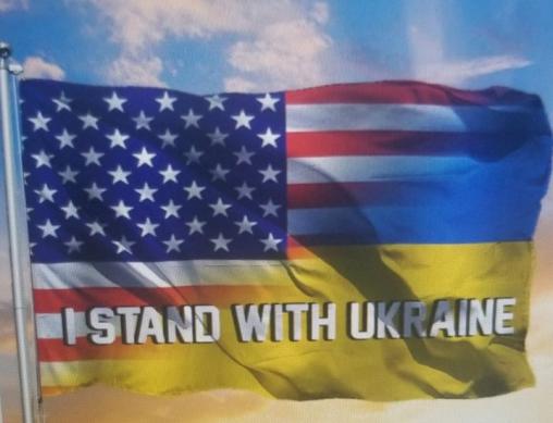 I Stand With Ukraine USA 3'X5' Flag ROUGH TEX® 100D