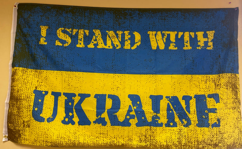 I Stand With Ukraine Vintage Official 4'x6' Flag Rough Tex ® 100D