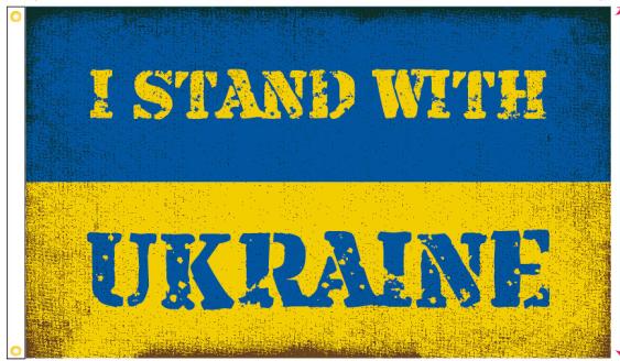 I Stand With Ukraine Vintage Official 4'x6' Flag Rough Tex ® 100D