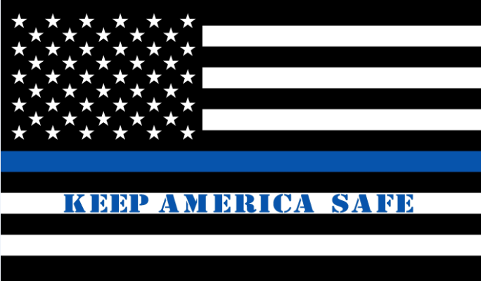 Police Memorial Keep America Safe KAS 3'X5' Flag Rough Tex® 68D Nylon