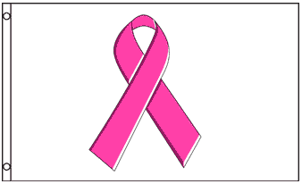 Breast Cancer Awareness Pink Ribbon Flag Rough Tex® 68D Nylon