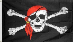 Jolly Roger Red Hat 2'x3' Flag ROUGH TEX® 100D