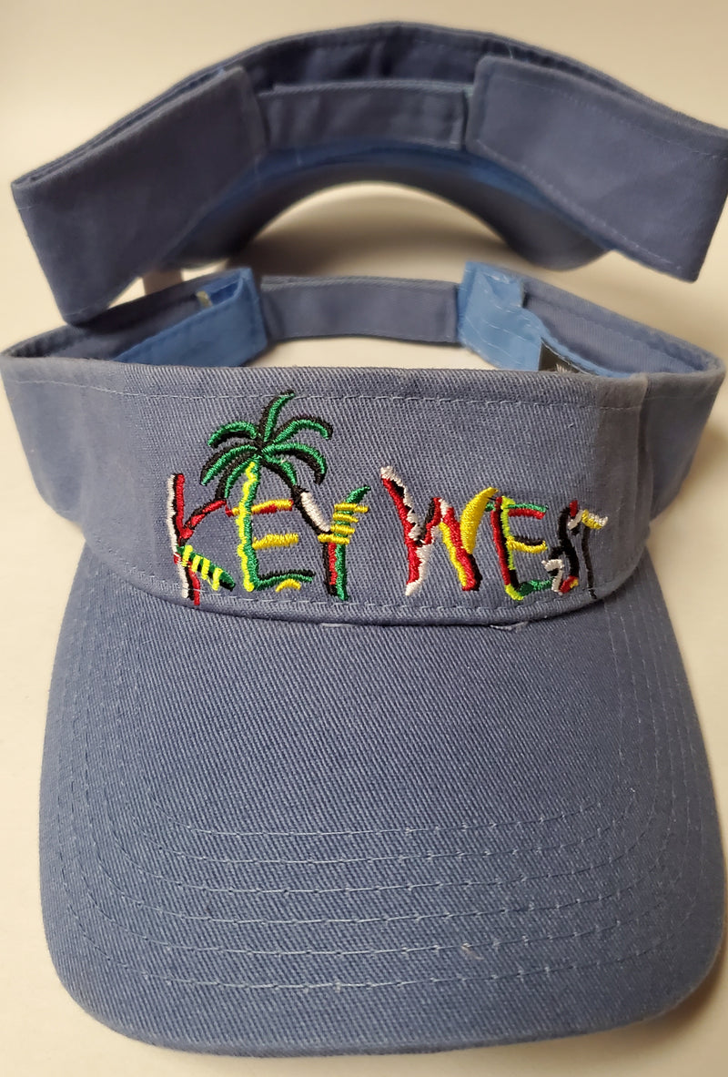 Key West Blue With Palm Tree - Visor