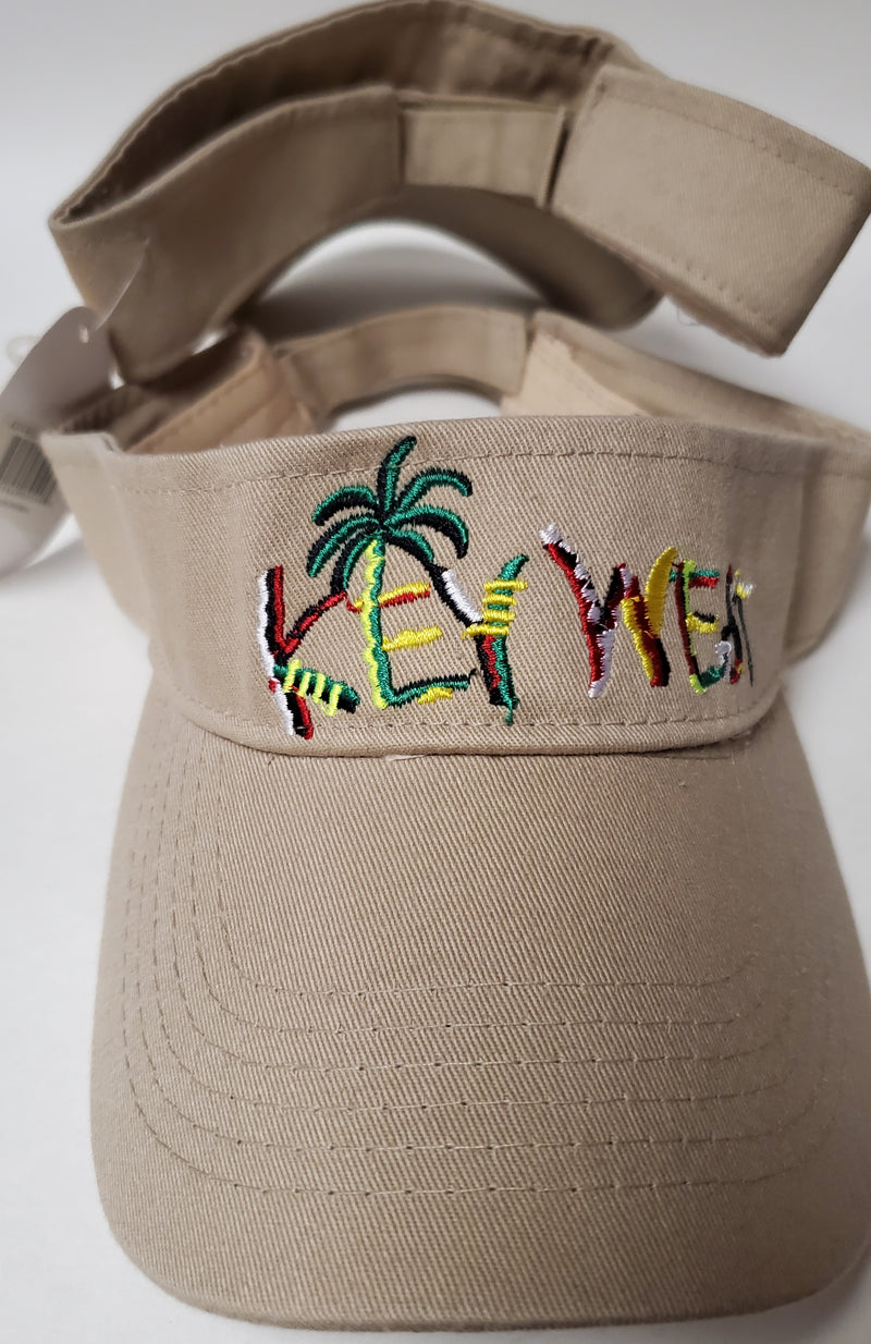 Key West Khaki With Palm Trees- Visor
