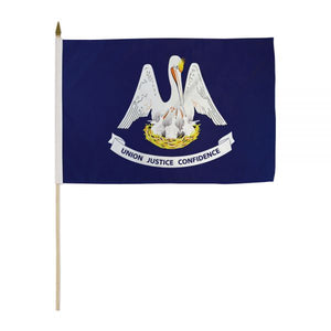 Louisiana Stick Flags - 12''x18'' Rough Tex ®68D