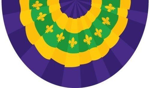 3X5' MARDI GRAS BUNTING 100D