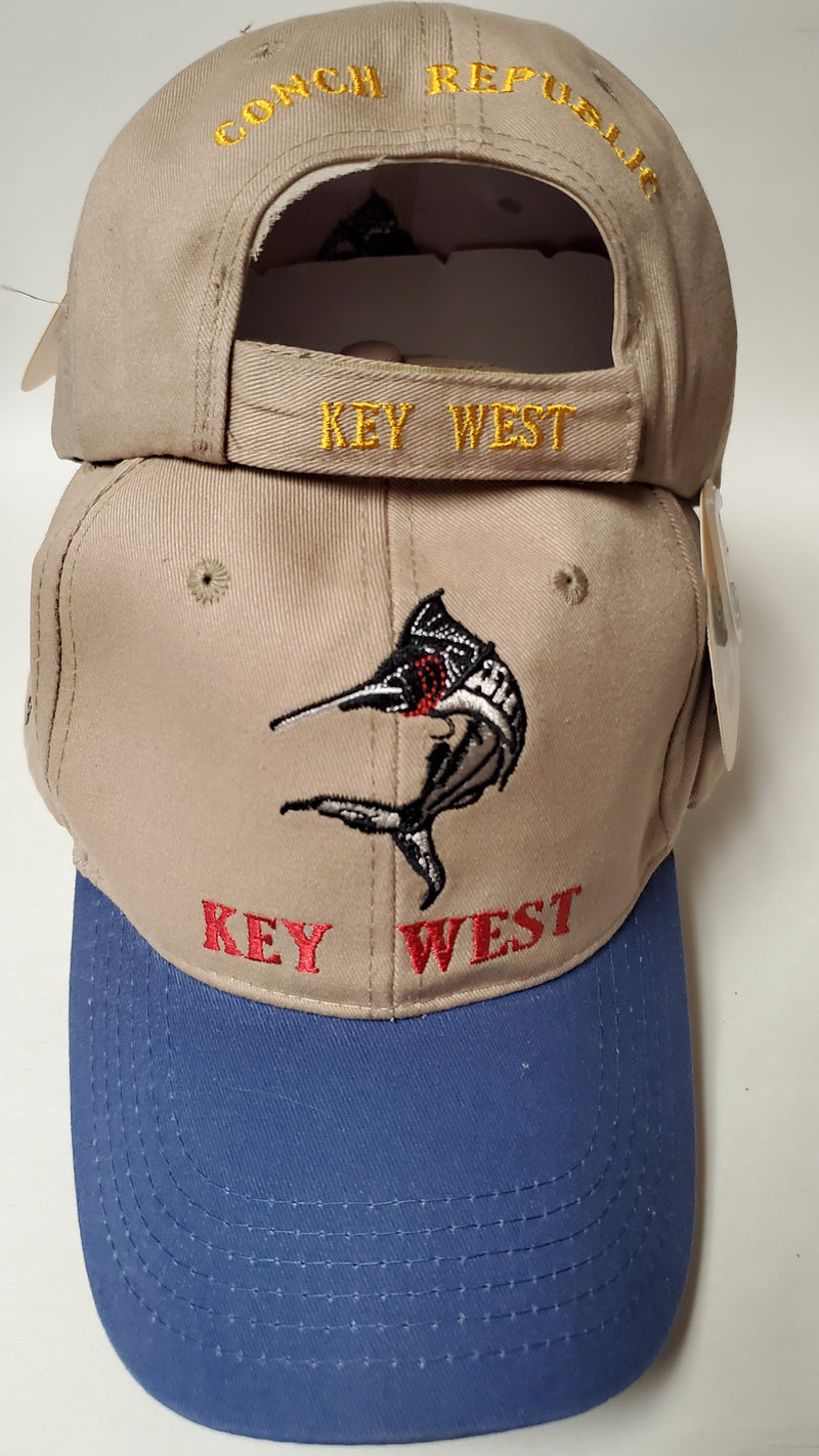 Key West Marlin Khaki & Navy Cap