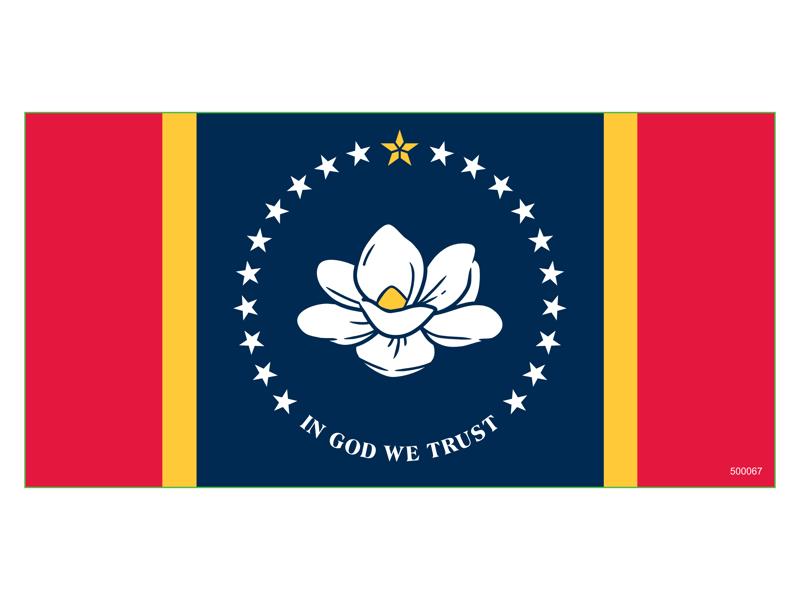 Mississippi Magnolia New State Flag Bumper Sticker Made in USA
