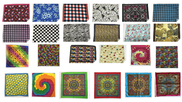 Collection One Of Assorted Fashion Bandana Head Wrap In Various Patterns And Designs 100% Cotton 22