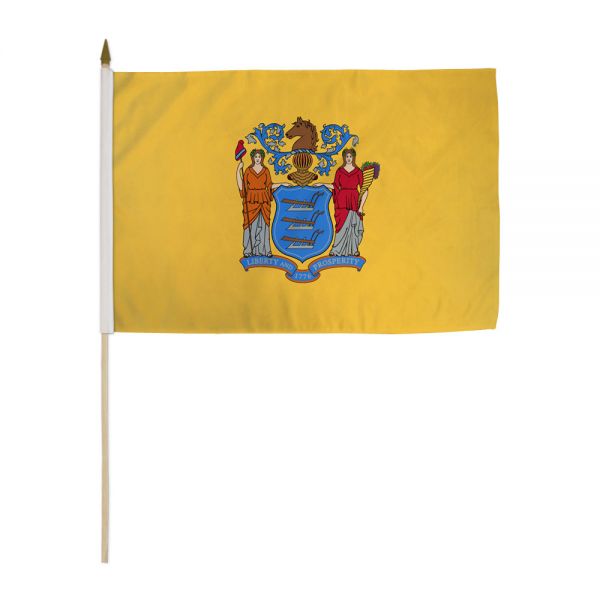 New Jersey Stick Flags - 12''x18'' Rough Tex ®68D