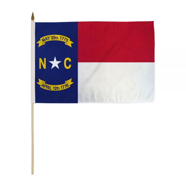 North Carolina Stick Flags - 12''x18'' Rough Tex ®68D