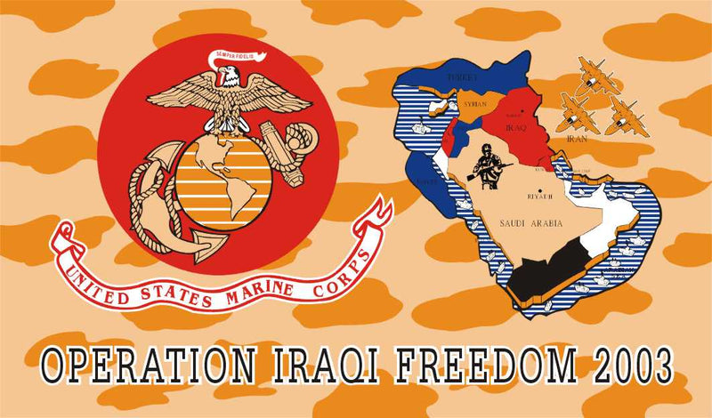 USMC Operation Iraqi Freedom 3'X5' Flag Rough Tex® Super Polyester