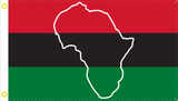 Afro American Map Double Sided Car Flag - 12''X18'' 68D