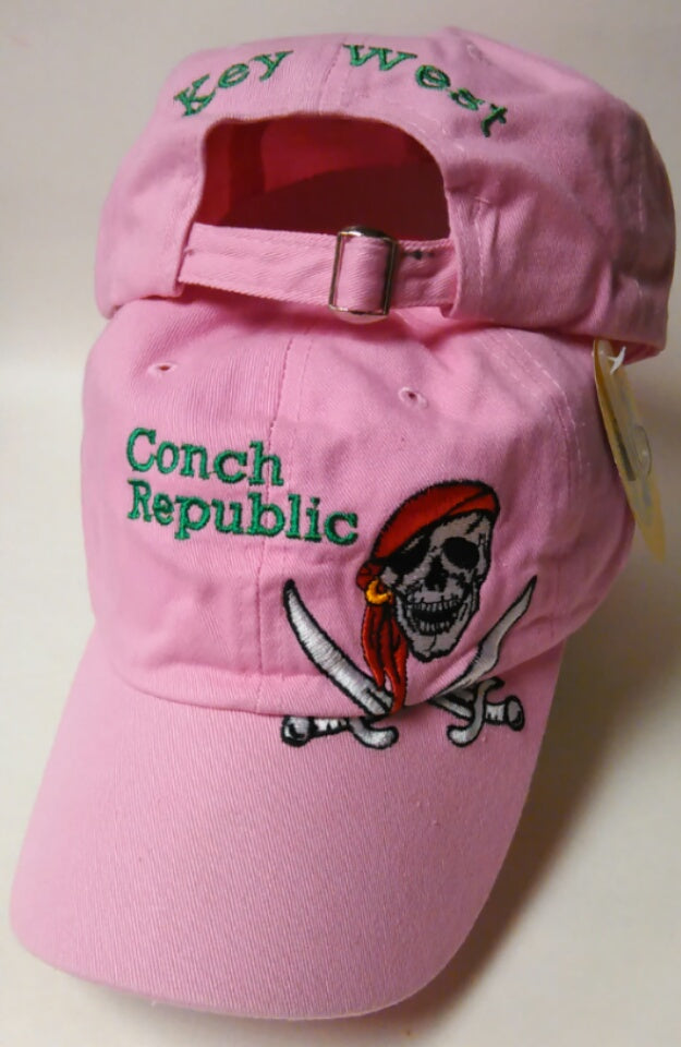 Conch Republic Pirate Washed Pink Crossed Swords - Cap