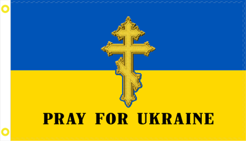 Ukrainian 3'X5' Flag Rough Tex® 100D Pray for Ukraine Orthodox Church