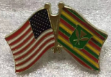 USA & Kanaka Hawaiian - Cloisonne Hat & Lapel Pin