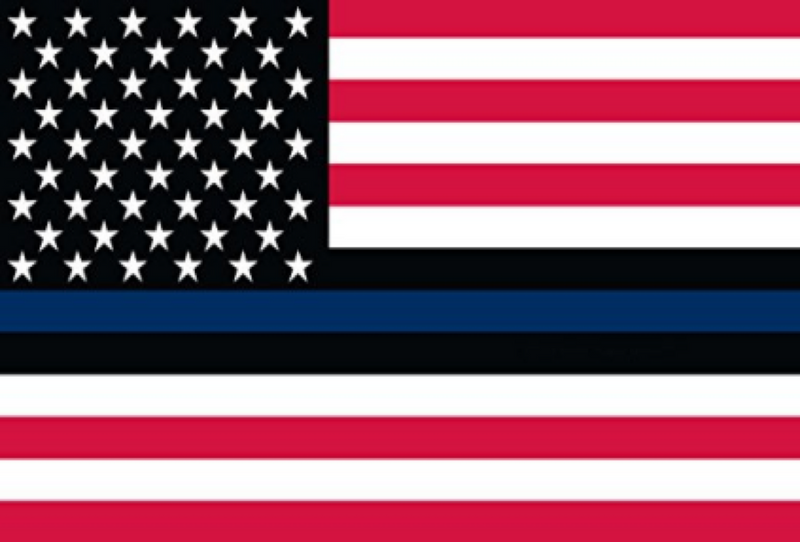 USA Police Memorial Blue Line 6'X10' Flag Rough Tex ® 68D Nylon