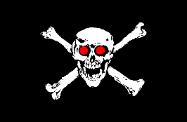 Pirate Red Eyes 12"X18" Car Flag Rough Tex® DBL Sided