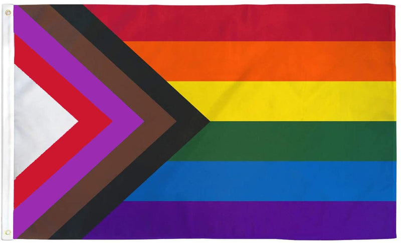 12 Progressive Rainbow Flags - 12''x18'' Rough Tex ®100D Stick Flags