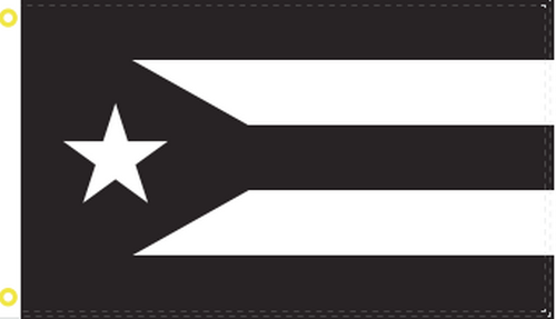 Puerto Rico In Black & White 3'X5' Flag ROUGH TEX® 100D