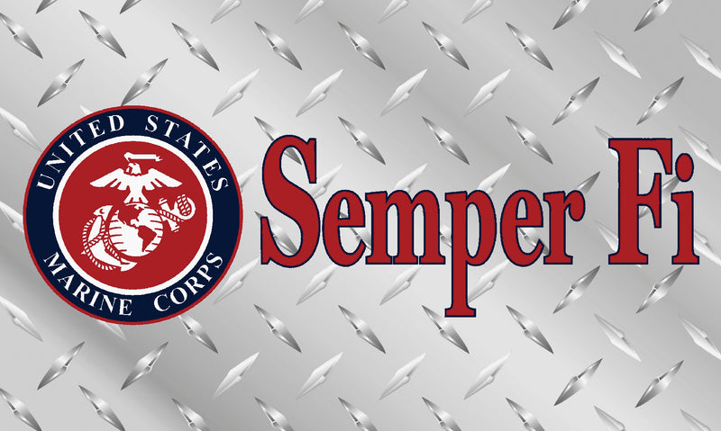 Semper Fi Diamond Back Double Sided 3'X5' Flag Rough Tex® Super Polyester