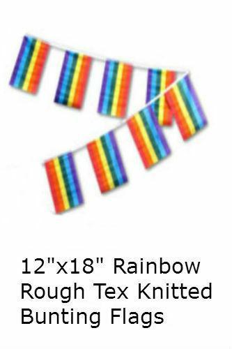 RAINBOW BUNTING 8 FLAGS 12"X18" PRIDE 12 X 18 INCHES
