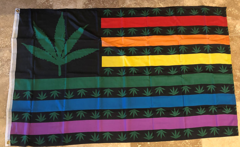 Rainbow Weed Pride 3'x5' 100D Flag Rough Tex ®