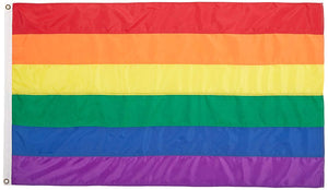 Rainbow Pride Embroidered 3'X5' Nylon Flag