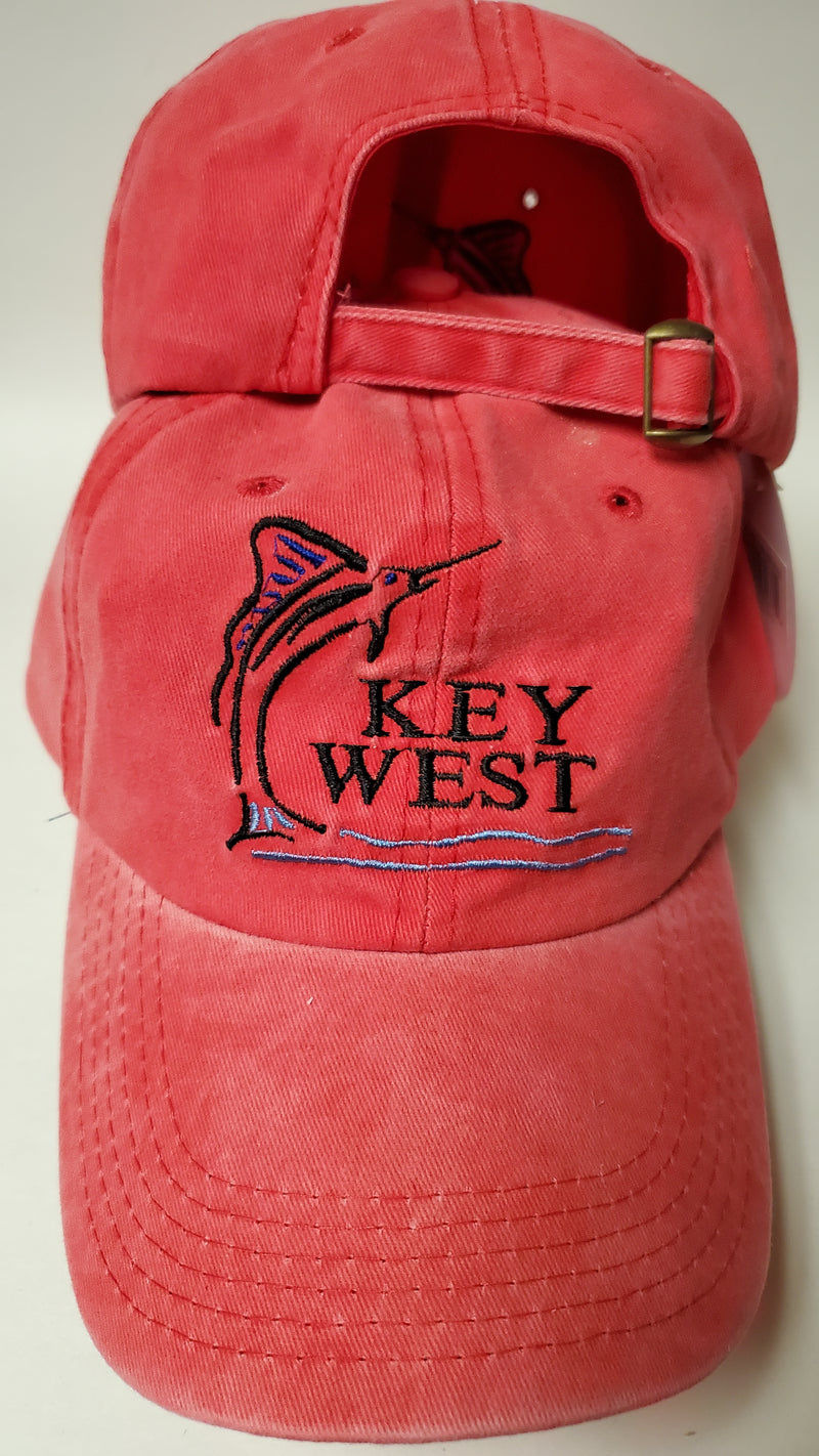 Key West With Standing Fish Red - Cap