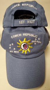 100% COTTON CAP CONCH REPUBLIC KEY WEST SKY BLUE