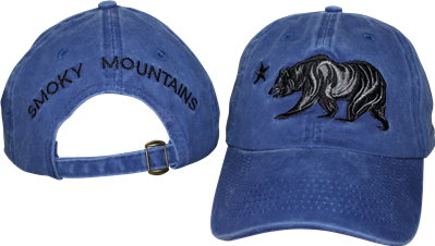 SMOKY MOUNTAINS BEAR BLUE CAP W/ Grey Bear