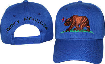 SMOKY MOUNTAINS BEAR BLUE CAP W/ Brown Bear