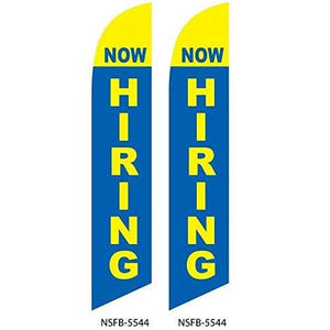 NOW HIRING BLUE SWOOPER FLAG