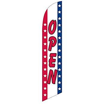 OPEN WITH STARS SWOOPER FLAG